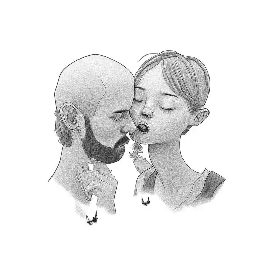 A Father Kissing His Daughter