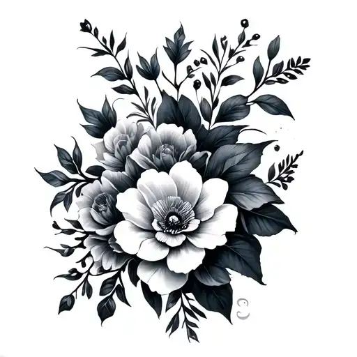 Floral Fineline Back