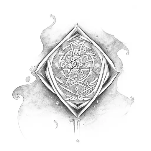 An Open Spell Book With Intricate Symbols And Runes