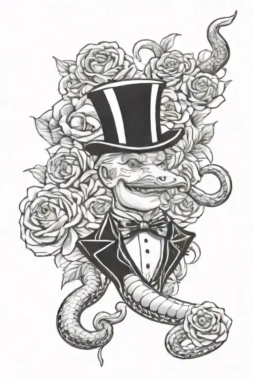 Monopoly Man And United States Dollars And Bitcoin And A Snake And Roses And Love