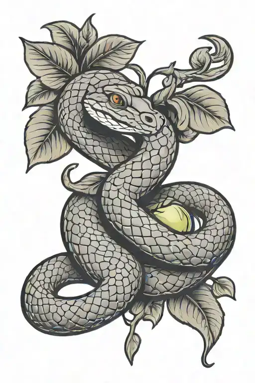 Small Snake And Apple Logo