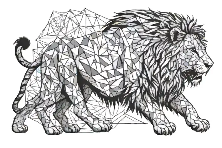 Realistic Lion Geometric