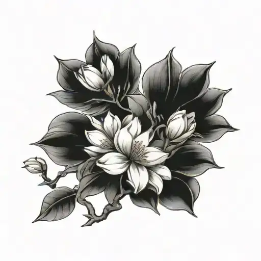 Magnolia Tree Surrounding Daisies