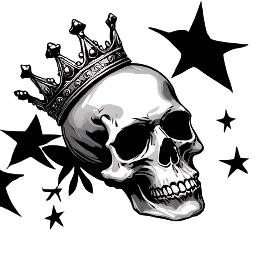 Crown With Stars And Skull