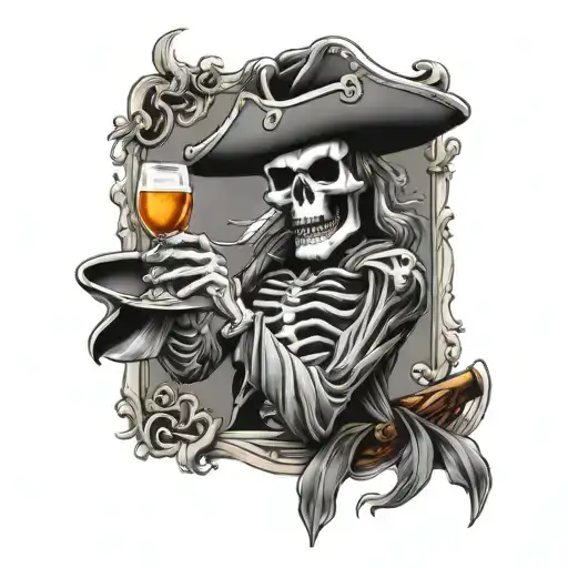 Skeleton Pirate Toasting