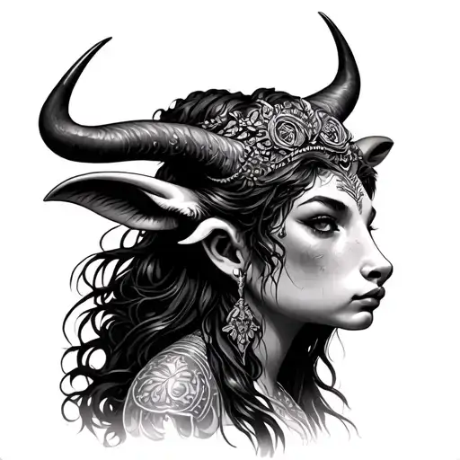 Taurus Goddess Half Bull Half Woman
