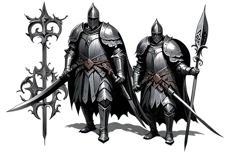 Medieval Knights In Gothic Style