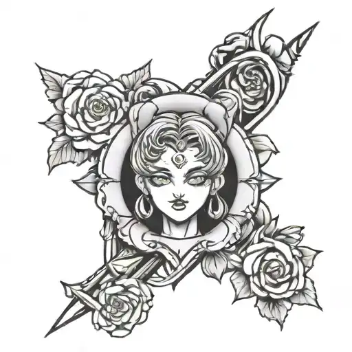 Sailor Moon Stab Mit Rosen