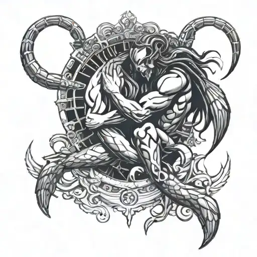 Big Scorpio Zodiac Hugging Libra And Gemini Zodiacs