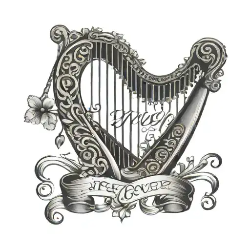 Irish Harp With Words Jj Forever Loved