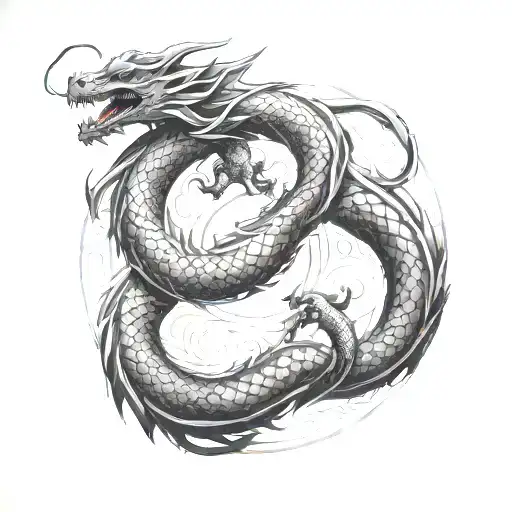 I Want An Inifnity Dragon Ouroboros Tattoo With The Om And Yin Yang Incorporated In A Mystical Way