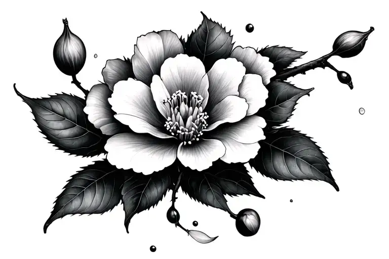 Cherry Tree Flower With A Petal Falling