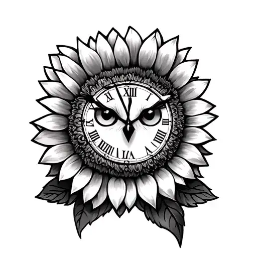 Wolves Owl Clock Sunflower