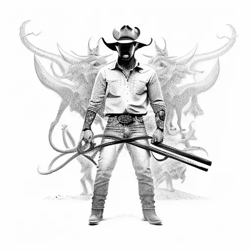 Cowboy Fighting Demons