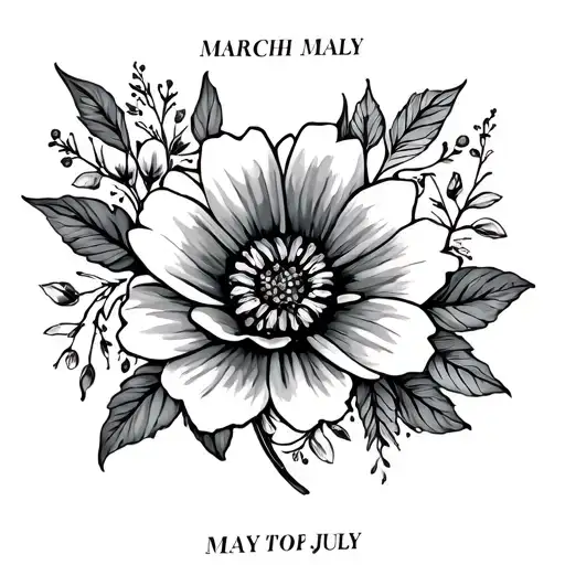 Collarbone Tattoo Of Birth Month Flowers For March May And July