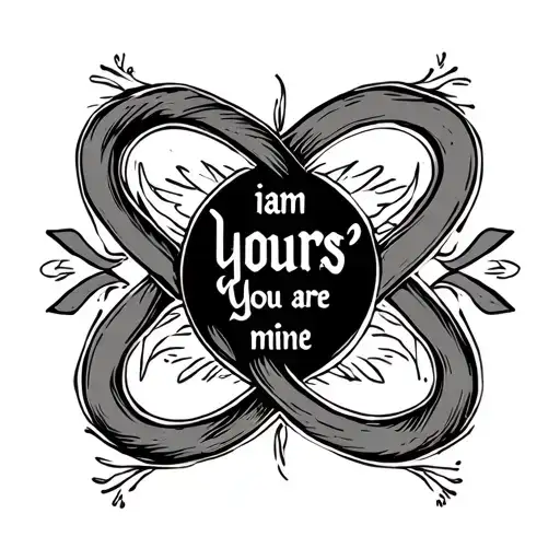 Inifinity Symbol With 'Iam Yours' 'You Are Mine' Text