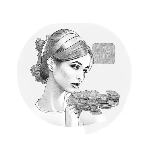 Sexy Woman Counting Money With Money Counter