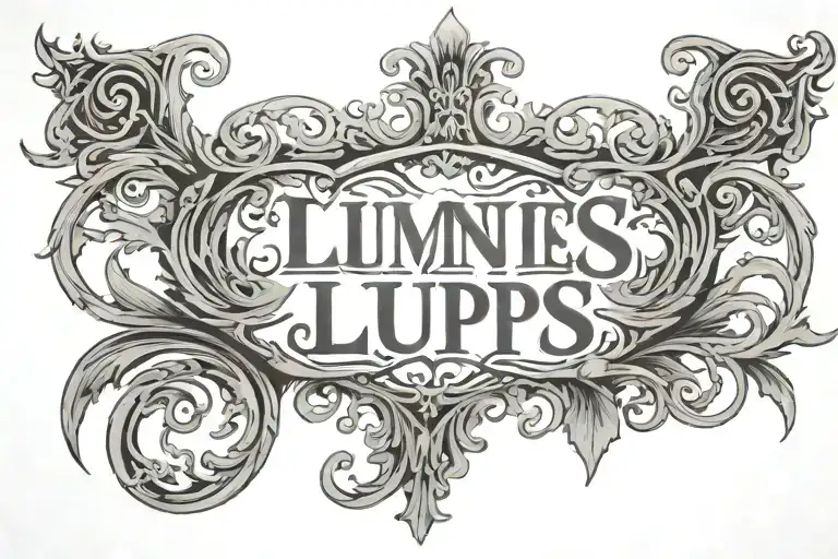 Filigree Surrounding Script Omnis Vir Lupus