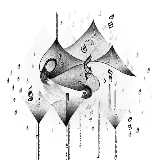 Rainy Day Abstract Music Notes