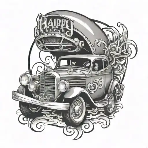 Drag Car With Happy Birthday On It