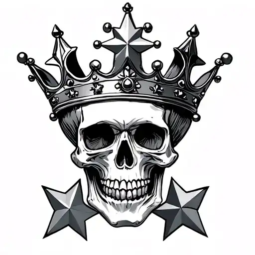 Crown With Stars And Skull