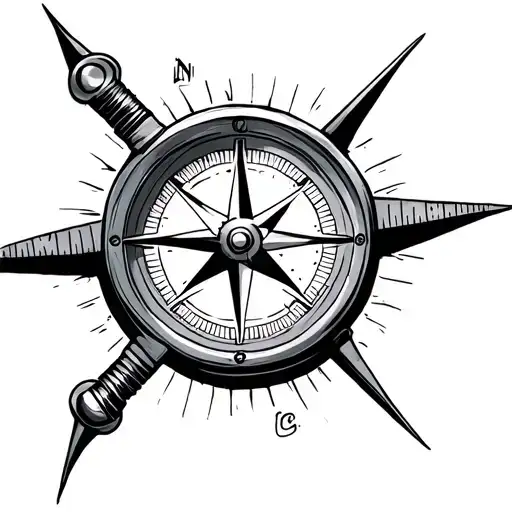 Compass With Line