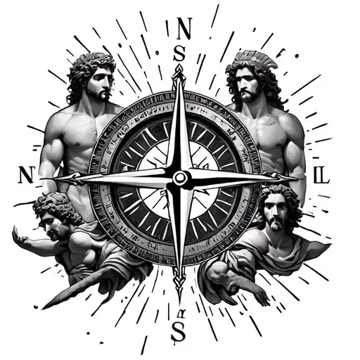 Greek Gods With A Broken Compass And The Name Of Joseph Among Them
