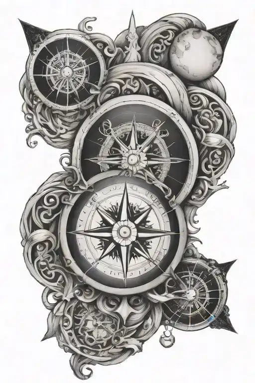Infinity Compass Moon Symbol