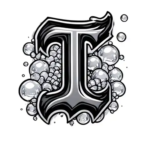 Bubble Letter Loyalty With T As A Cross Made