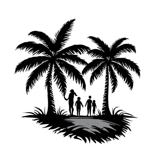 Camera Lens Child Footprint Nature Palm Tree Family