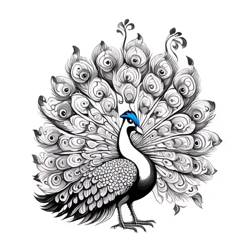 Traditional Indian Style Peacock