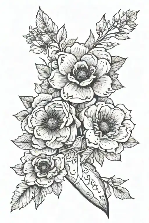 Wrap Around Forearm Flowers With Words To Share The Space With Simple Living Things