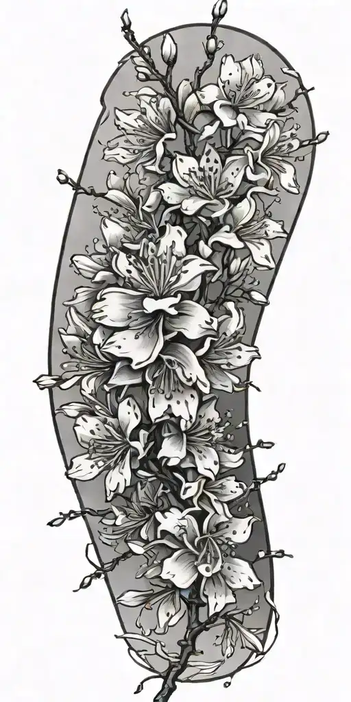 Chery Blossom Petals Floating