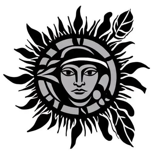 Puerto Rican Flag Taino Sun