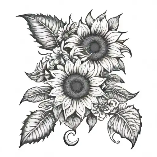 Sunflower And Monkey With Different Kinds Of Flowers Word Manny