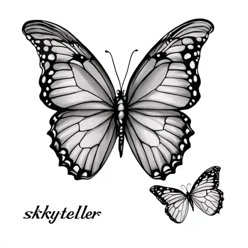 Butterfly With Name Skyler And More Butteflies Different Sizes