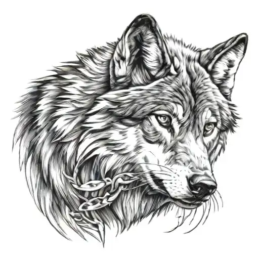 Snaring Wolf Face Realistic