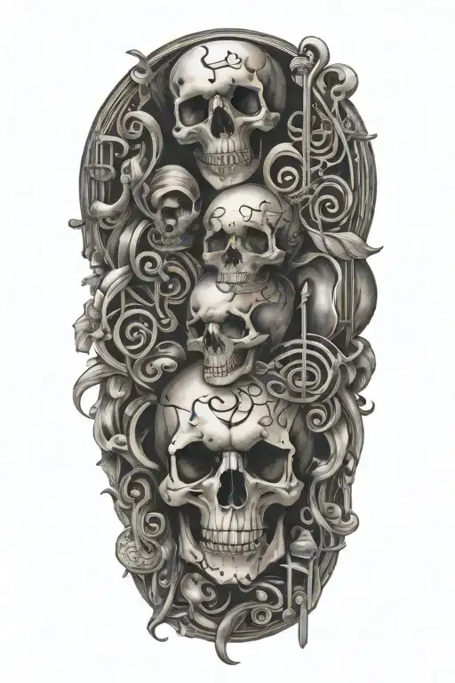 Music Notes And Skulls
