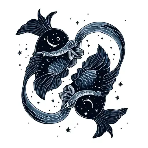 Pisces Aquarius Constellation Merging Together