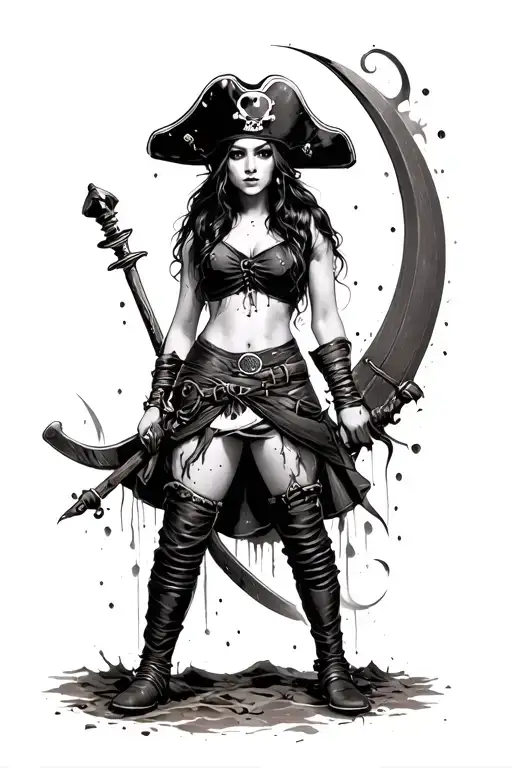 Female Pirate Realistic Grungy
