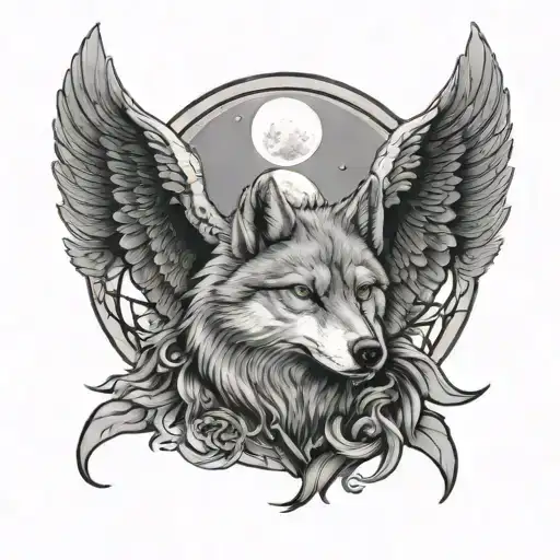 Wolf Moon And Winged Angel