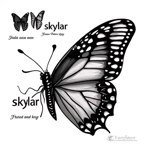 Butterfly With Name Skylar And More Butteflies Different Sizes