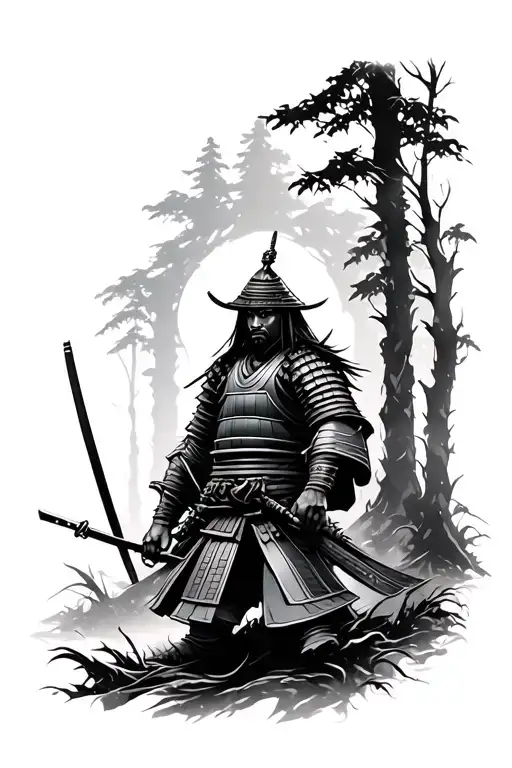 Samurai In A Forrest