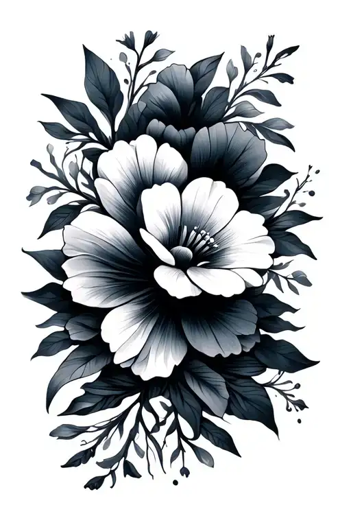 Flowers Ocean Waves Geometric Shapes