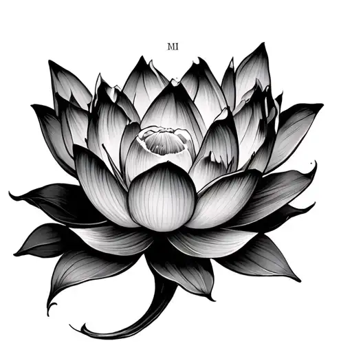 Lotus Flower With Roman Numerals Integrated