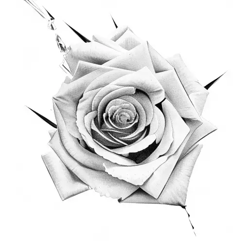 Rose Breaking Thru Glass Mirror