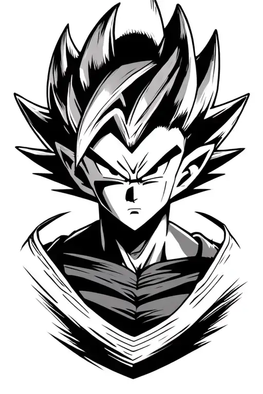 Vegeta Super Saiyan With Shading Around It
