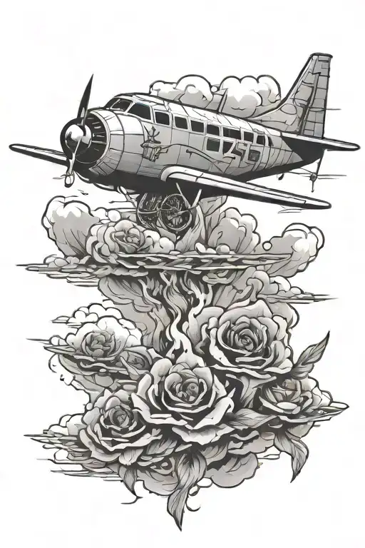 Money On Fire Plane Flying In The Sky