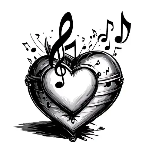 Heart Container Being Filled With Music Notes