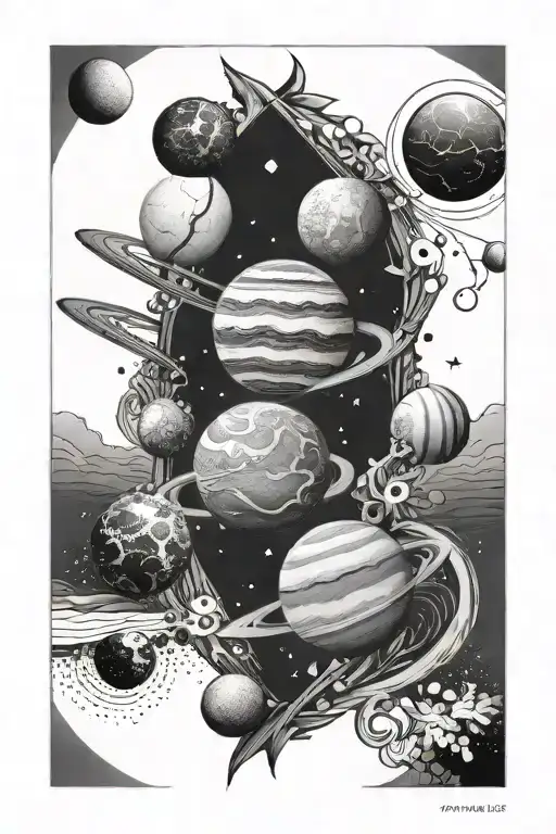 A Forearm Tattoo With The Concept Of Planets Art Travel